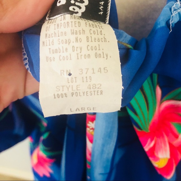 Vtg. His/Hers Hawaiian Shirt/Dress HILO HATTIE L - Picture 6 of 8